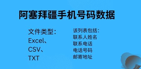 阿塞拜疆手机号码数据