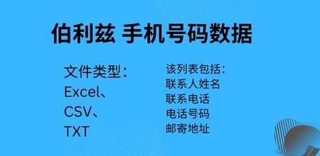 伯利兹 手机号码数据