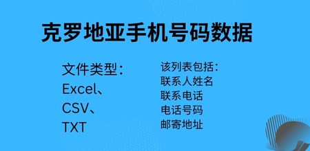 克罗地亚手机号码数据